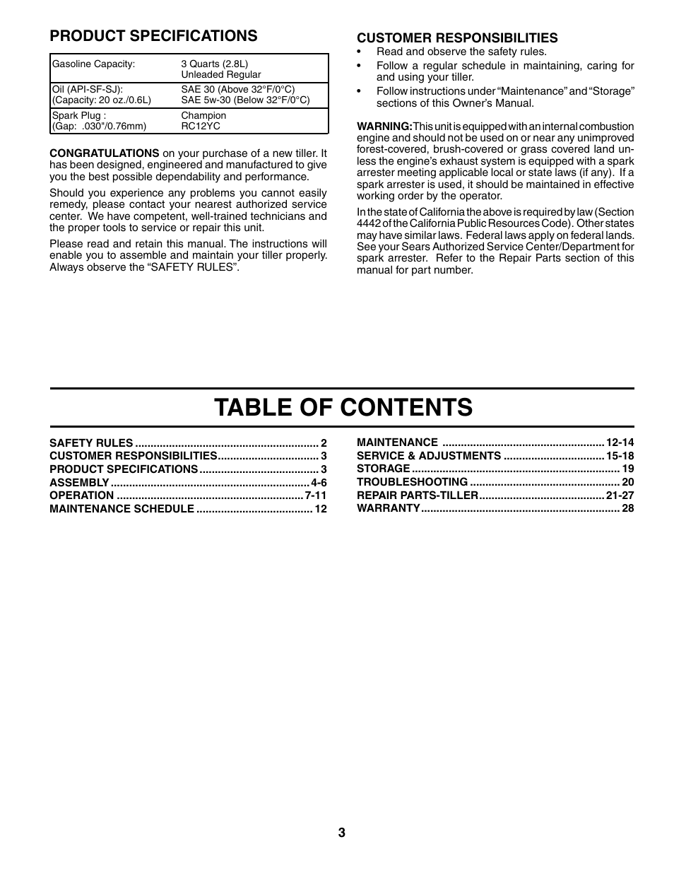 Poulan HDR500L User Manual | Page 3 / 28