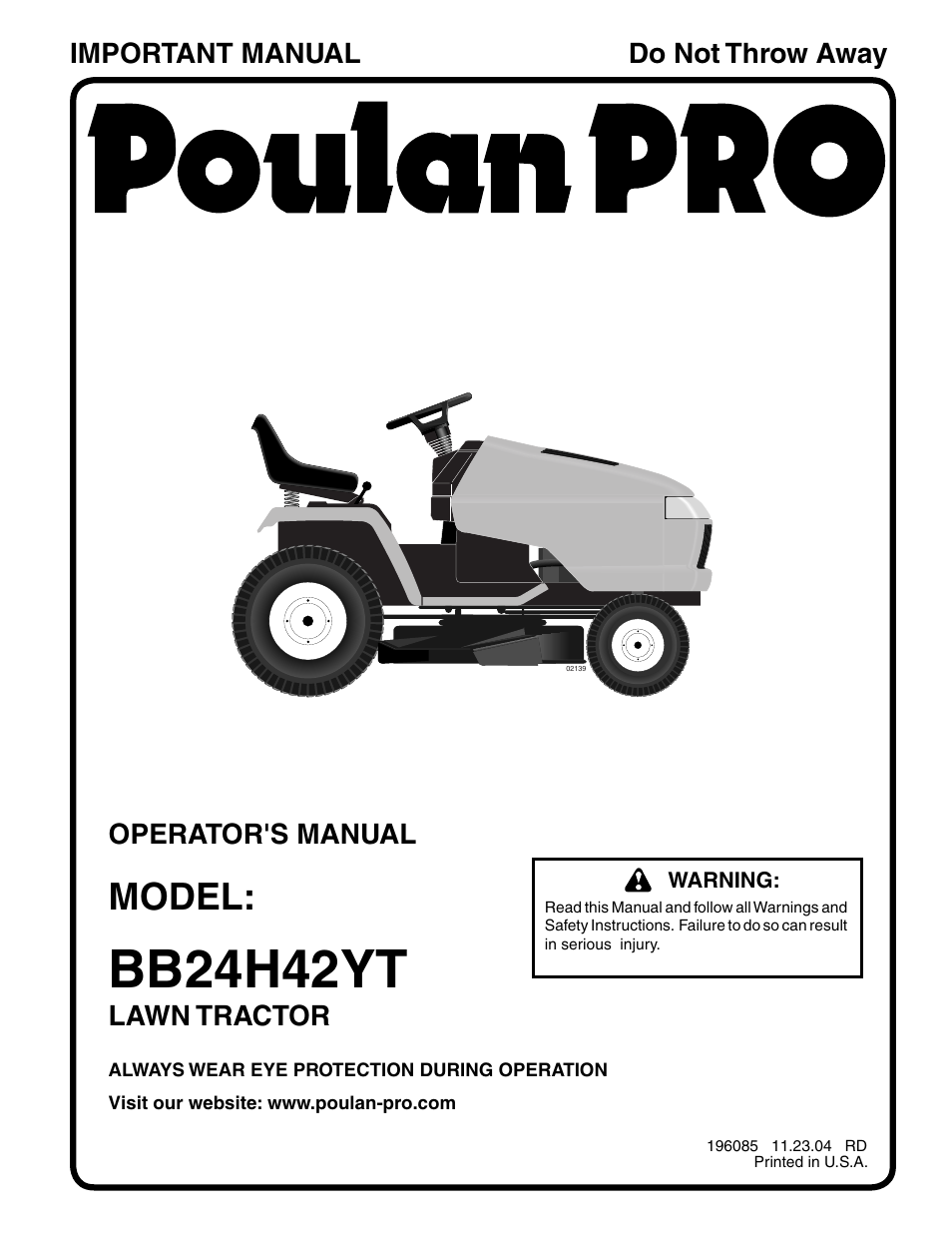 Poulan 196085 User Manual | 30 pages