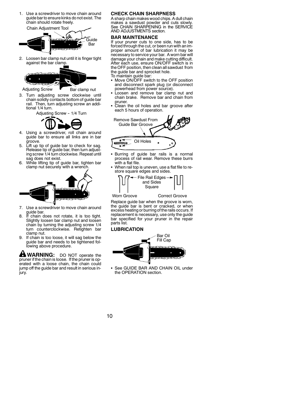 Warning | Poulan Pro PP5000P User Manual | Page 10 / 12