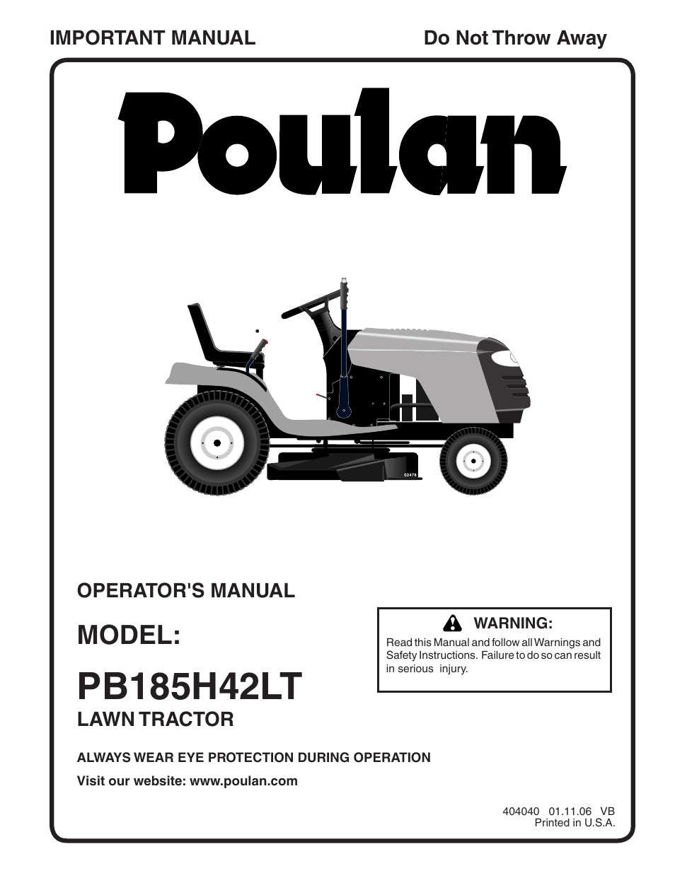 Poulan 404040 User Manual | 30 pages