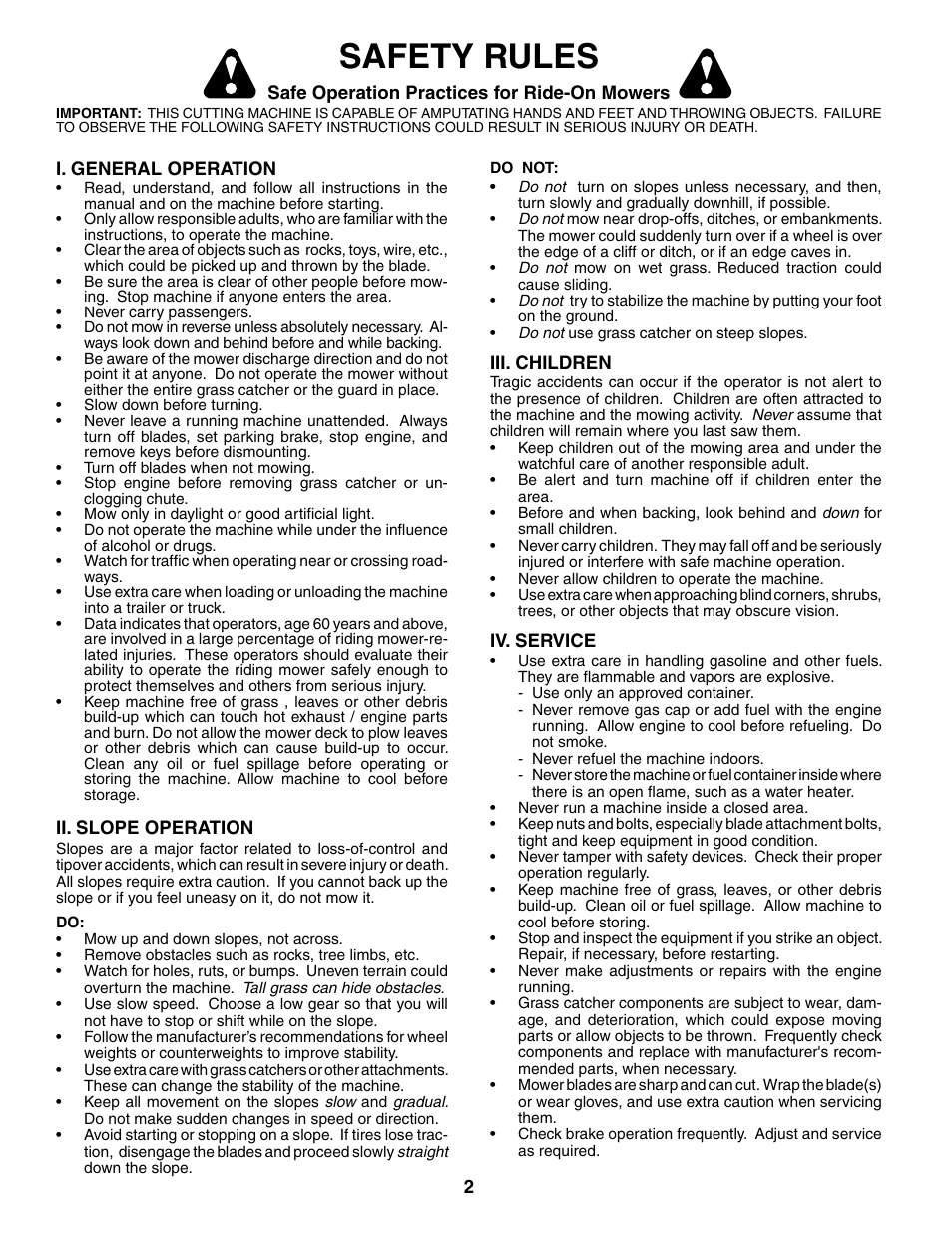 Safety rules | Poulan 187007 User Manual | Page 2 / 48