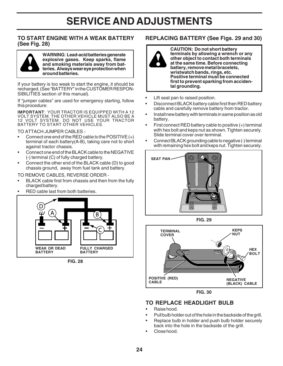 Service and adjustments | Poulan 183111 User Manual | Page 24 / 48