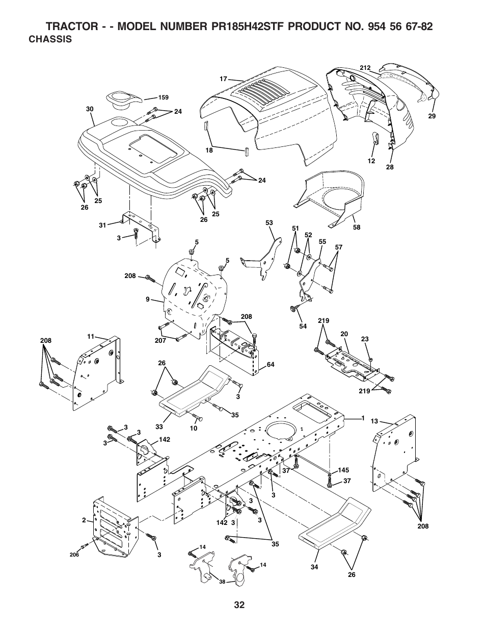 Chassis | Poulan 183111 User Manual | Page 32 / 48