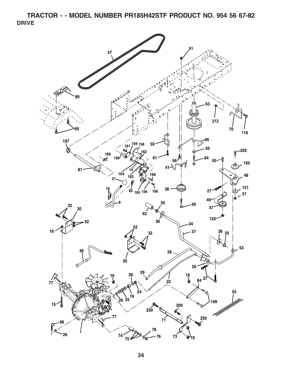 Drive | Poulan 183111 User Manual | Page 34 / 48
