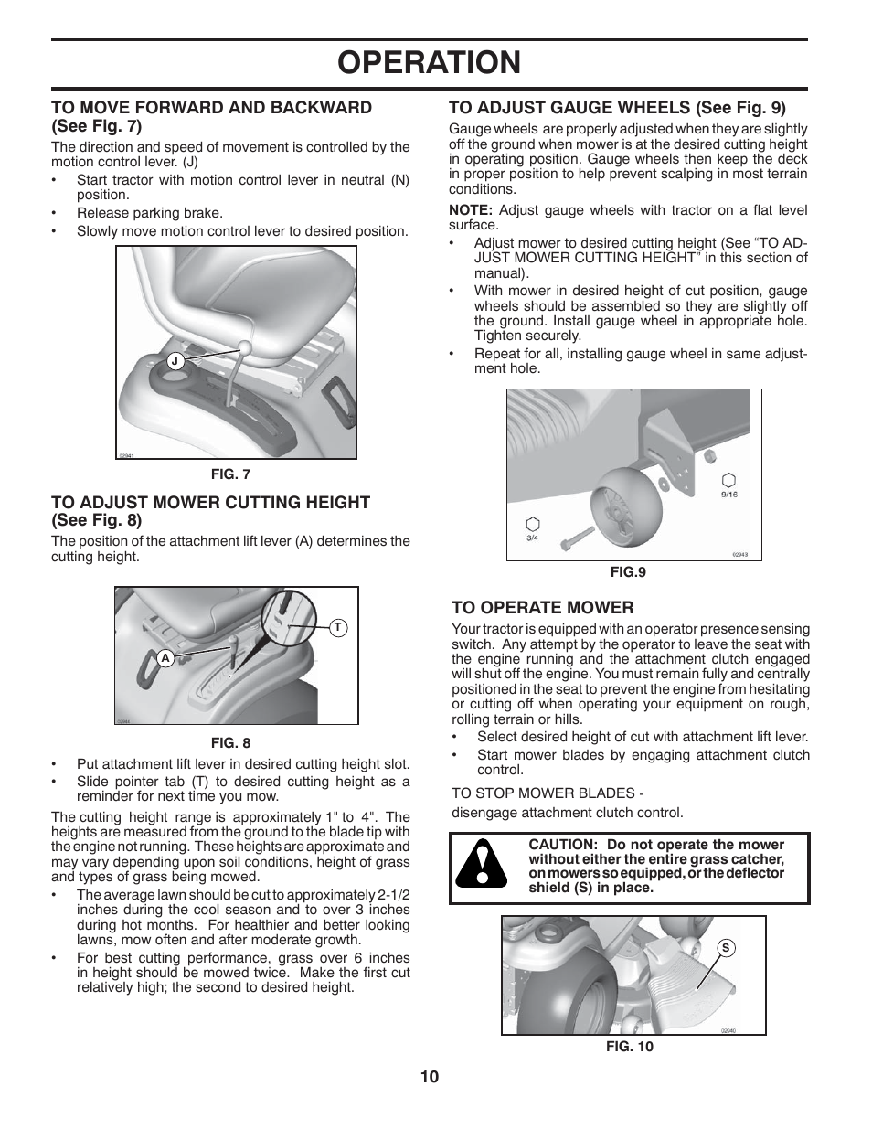 Operation | Poulan 403320 User Manual | Page 10 / 32