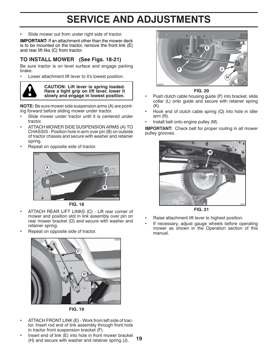 Service and adjustments | Poulan 403320 User Manual | Page 19 / 32