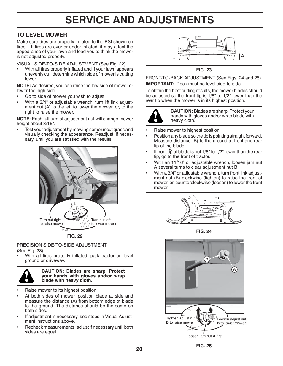 Service and adjustments | Poulan 403320 User Manual | Page 20 / 32