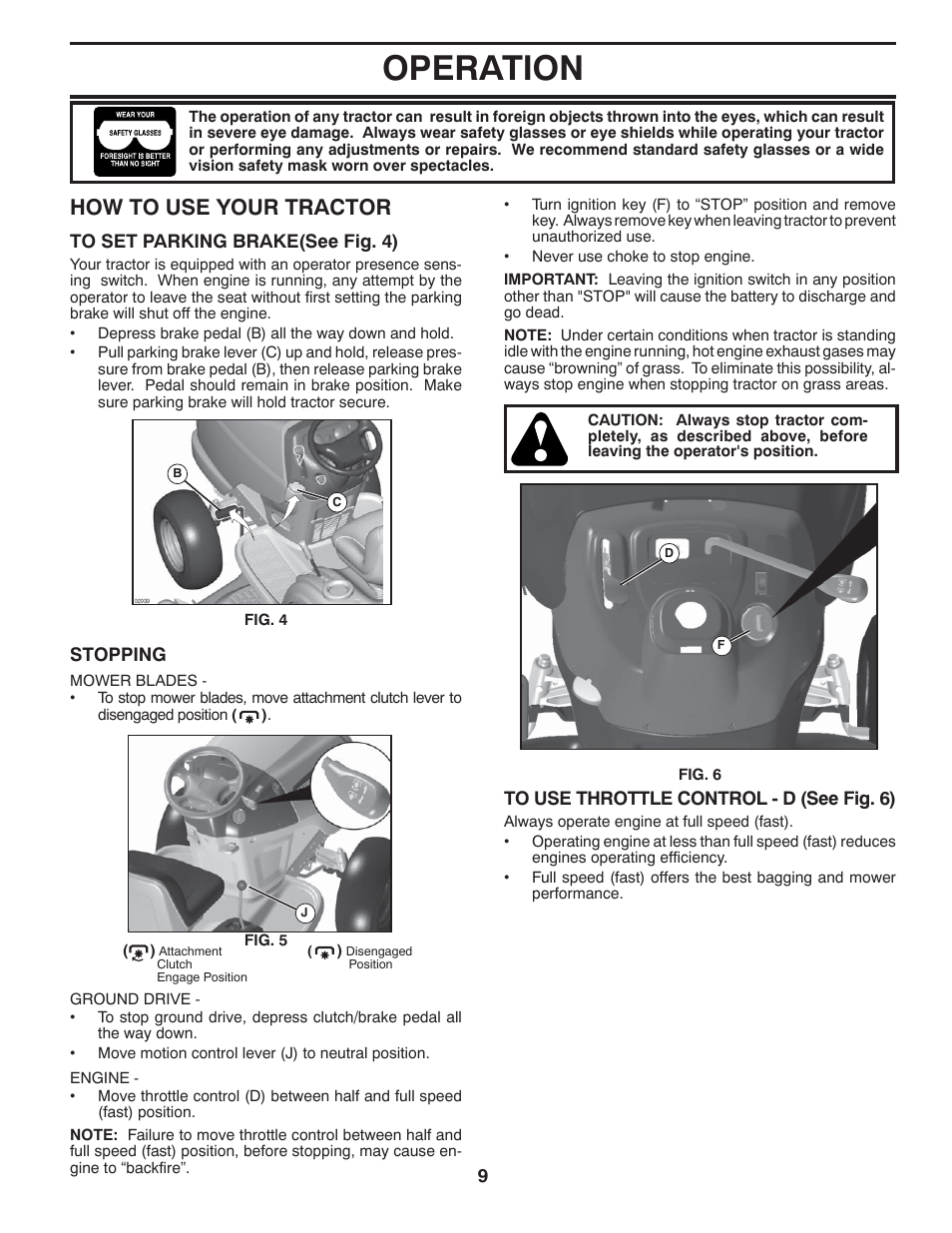 Operation, How to use your trac tor | Poulan 403320 User Manual | Page 9 / 32
