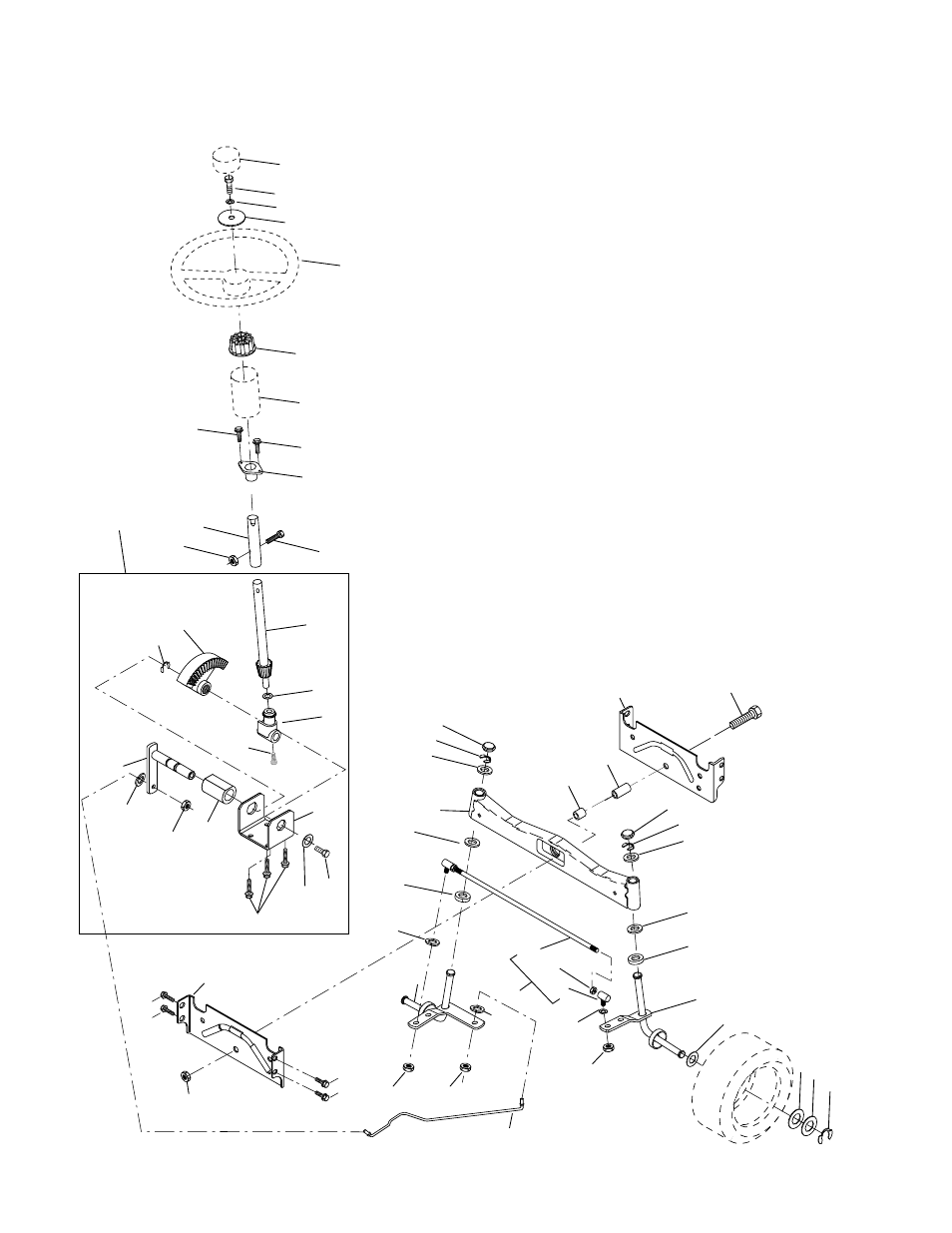 Steering assembly | Poulan 175718 User Manual | Page 36 / 48