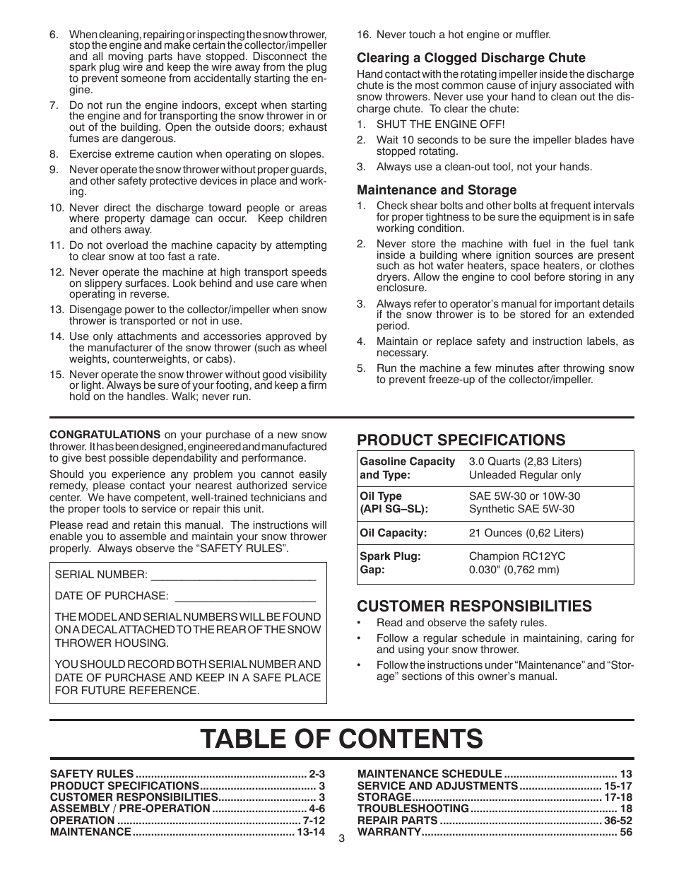 Poulan 96194000505 User Manual | Page 3 / 56