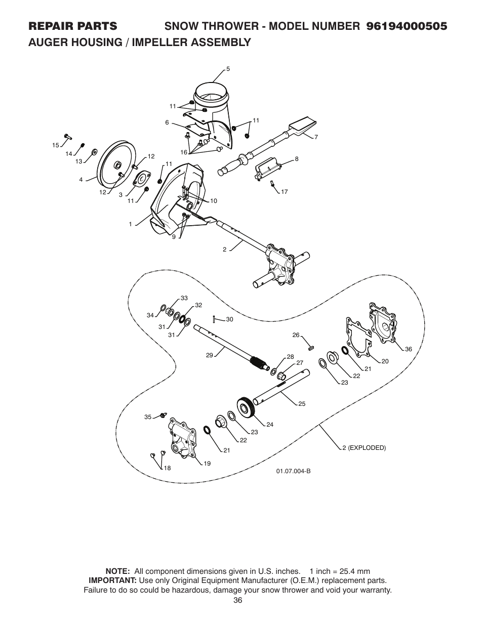 Poulan 96194000505 User Manual | Page 36 / 56