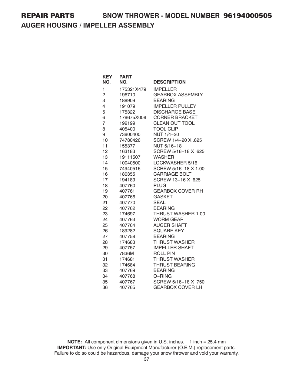 Poulan 96194000505 User Manual | Page 37 / 56