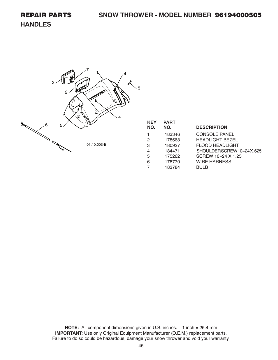 Poulan 96194000505 User Manual | Page 45 / 56