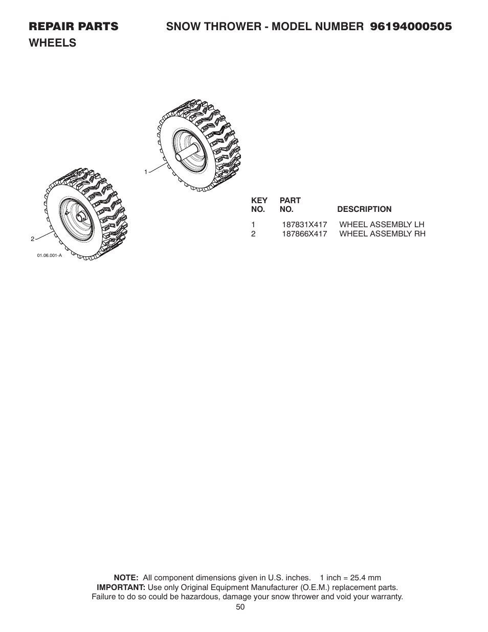 Poulan 96194000505 User Manual | Page 50 / 56