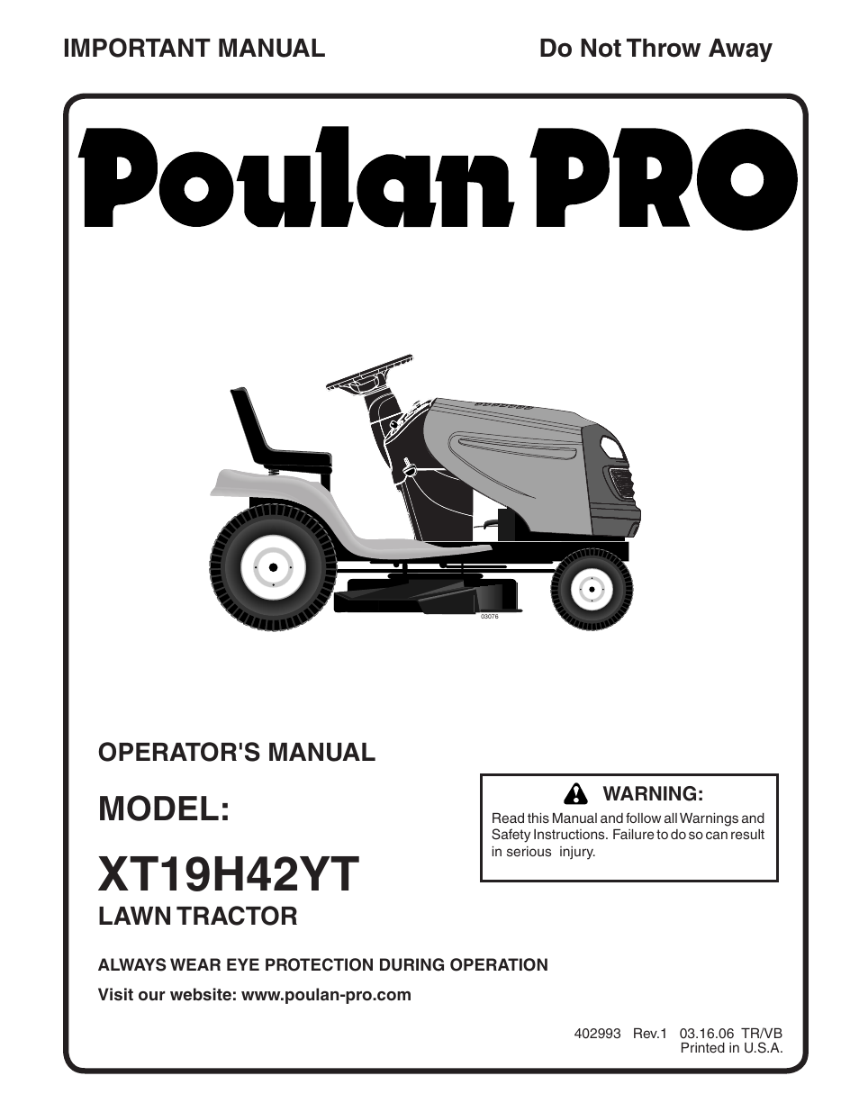 Poulan 402993 User Manual | 30 pages