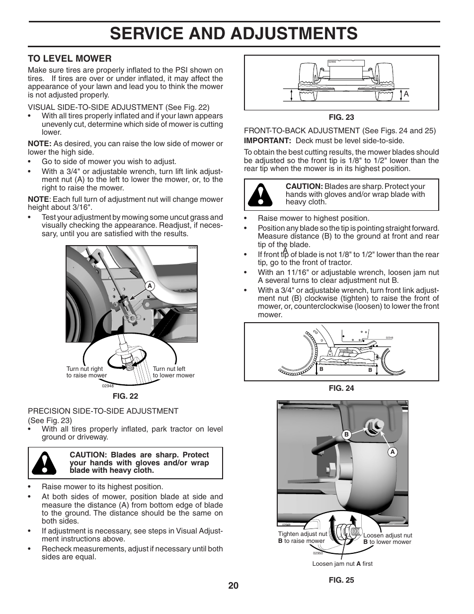 Service and adjustments | Poulan 402993 User Manual | Page 20 / 30
