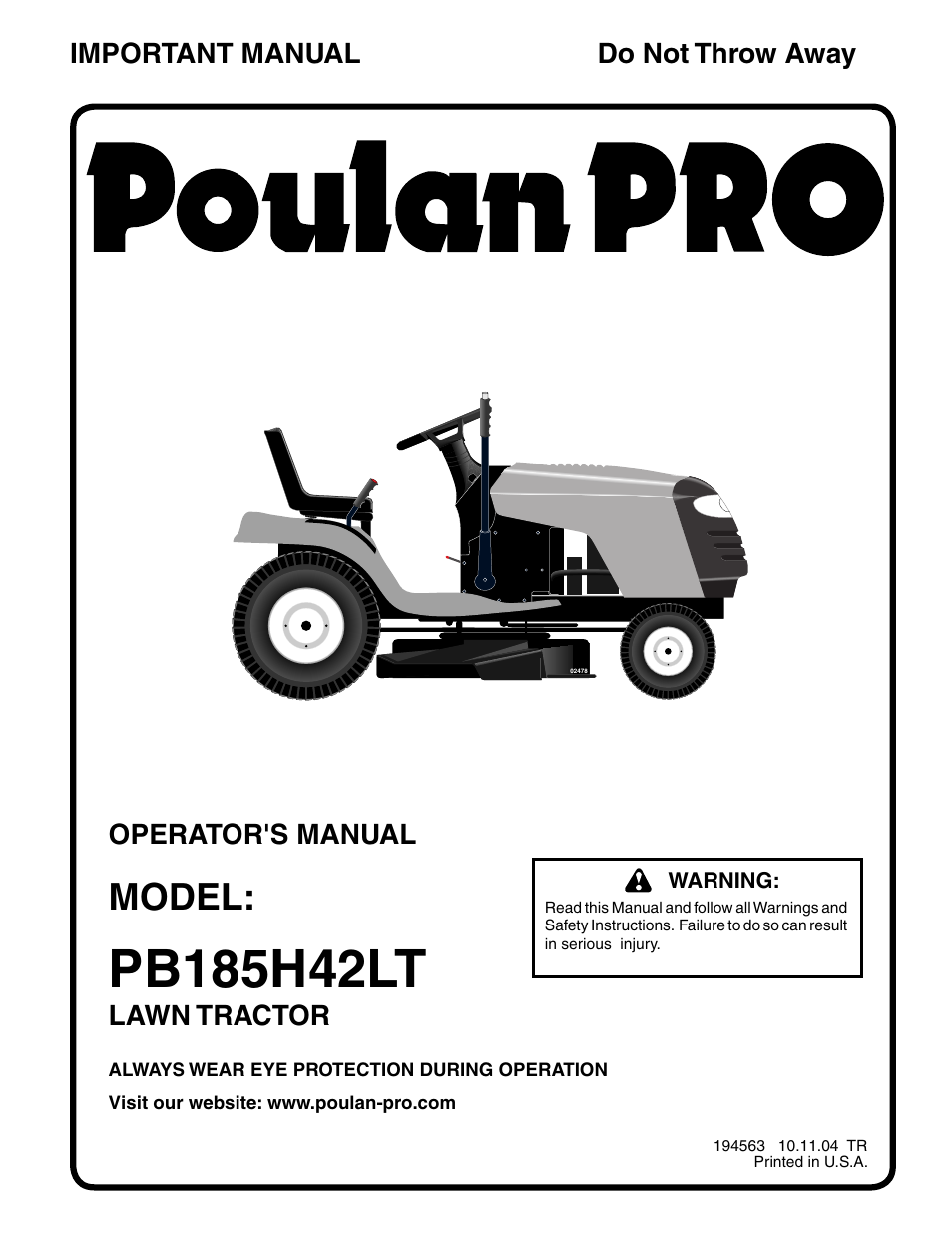 Poulan 194563 User Manual | 30 pages