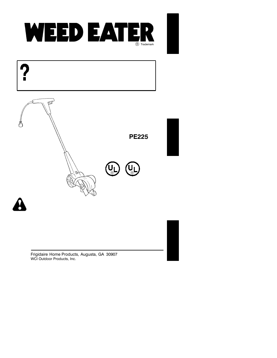 Poulan PE225 User Manual | 8 pages