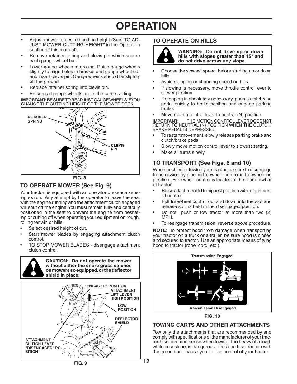 Operation | Poulan 191794 User Manual | Page 12 / 30