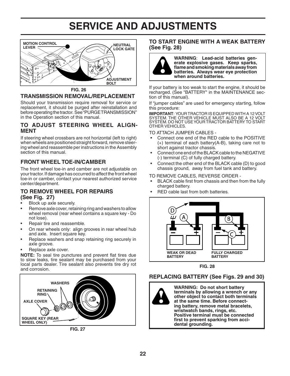Service and adjustments | Poulan 191794 User Manual | Page 22 / 30