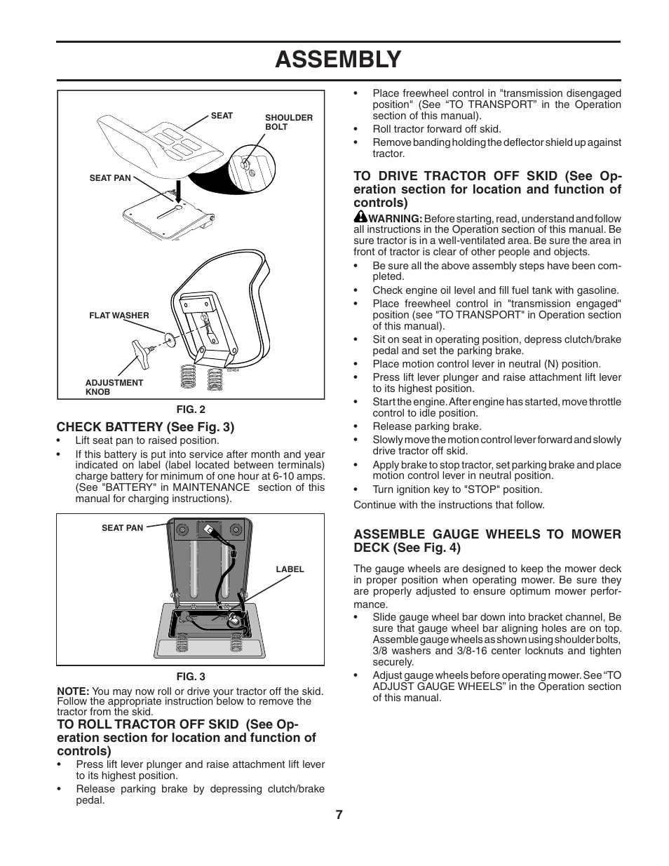 Assembly | Poulan 191794 User Manual | Page 7 / 30