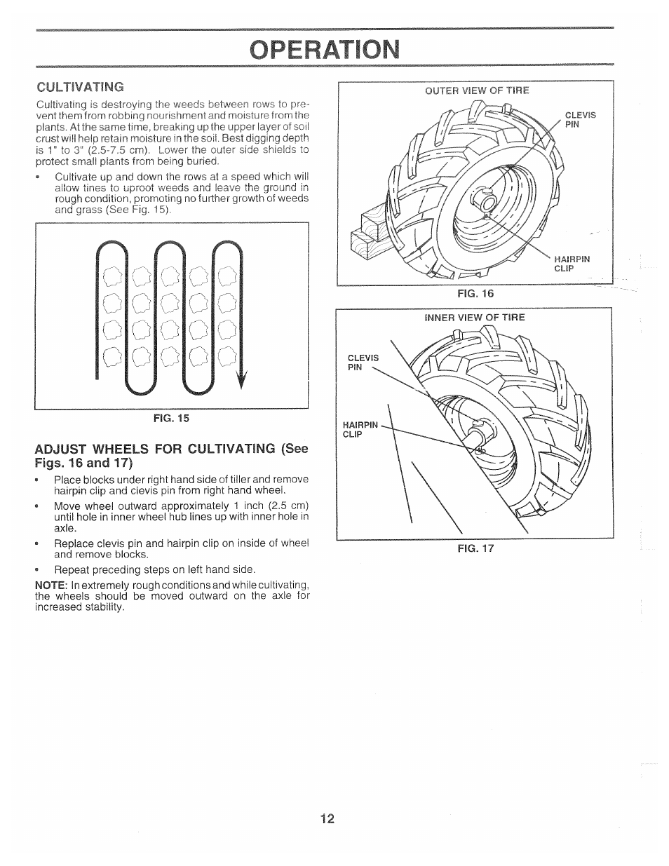 Cultivating, Operation | Poulan CHDR500B User Manual | Page 12 / 28