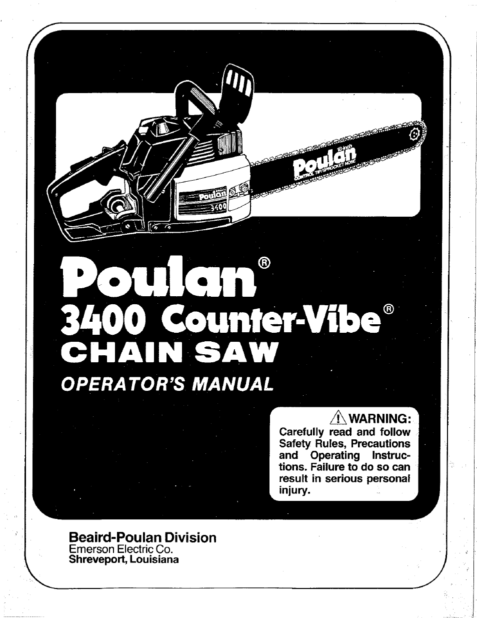 Poulan 3400 User Manual | 28 pages