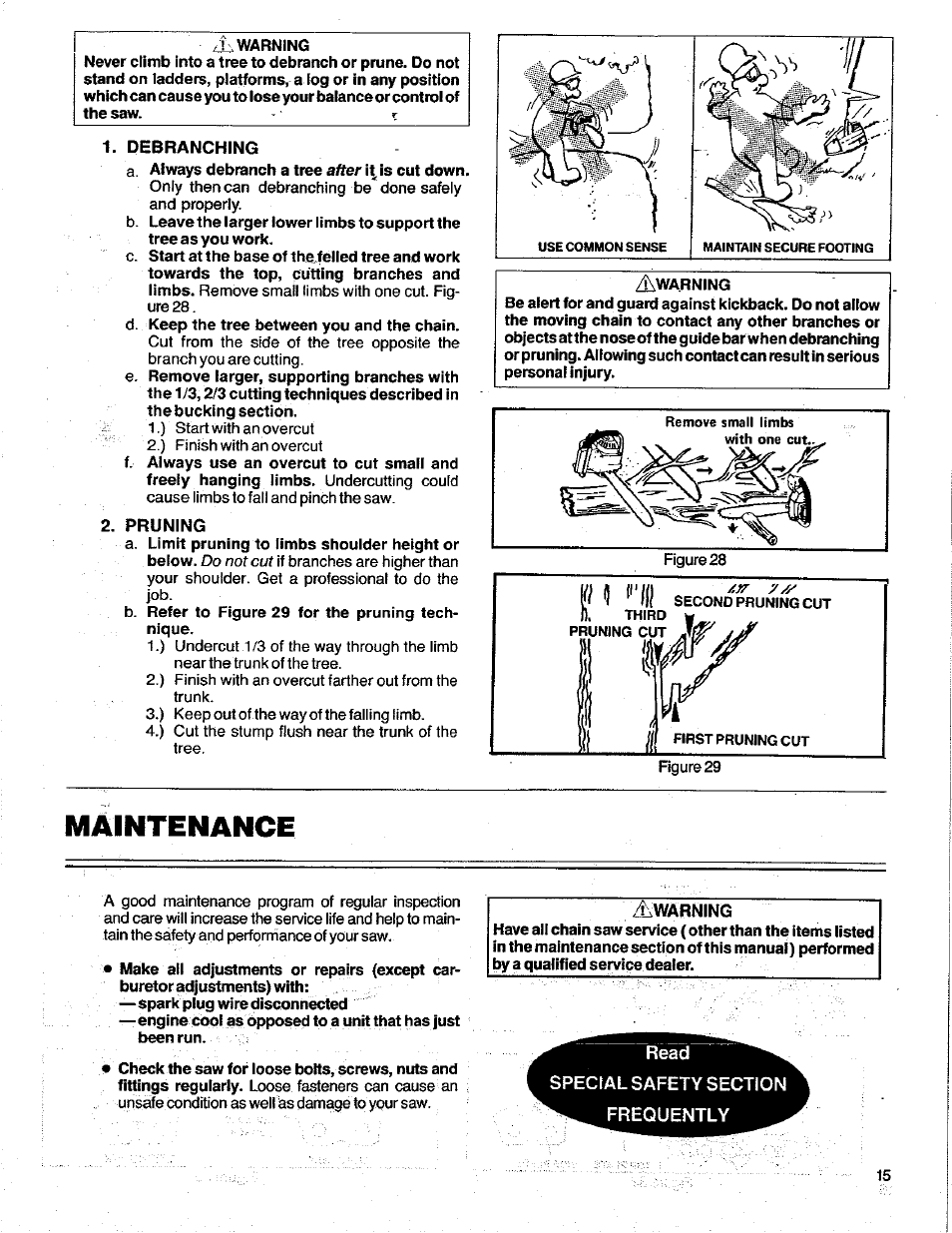 Maintenance | Poulan 3400 User Manual | Page 15 / 28