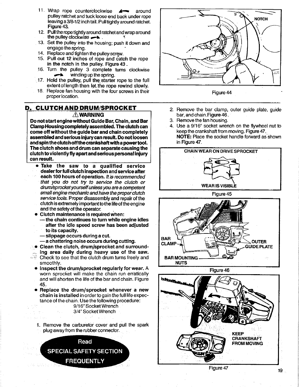 D. clutch and drum/sprocket, D. clutch and drum/sprocket a | Poulan 3400 User Manual | Page 19 / 28