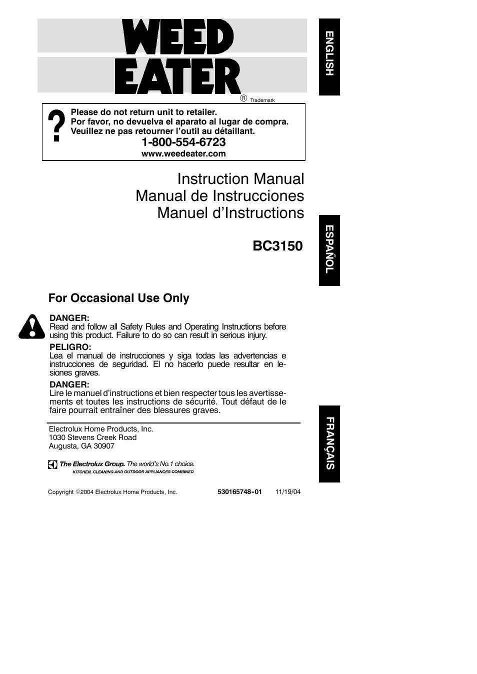 Poulan BC3150 User Manual | 16 pages