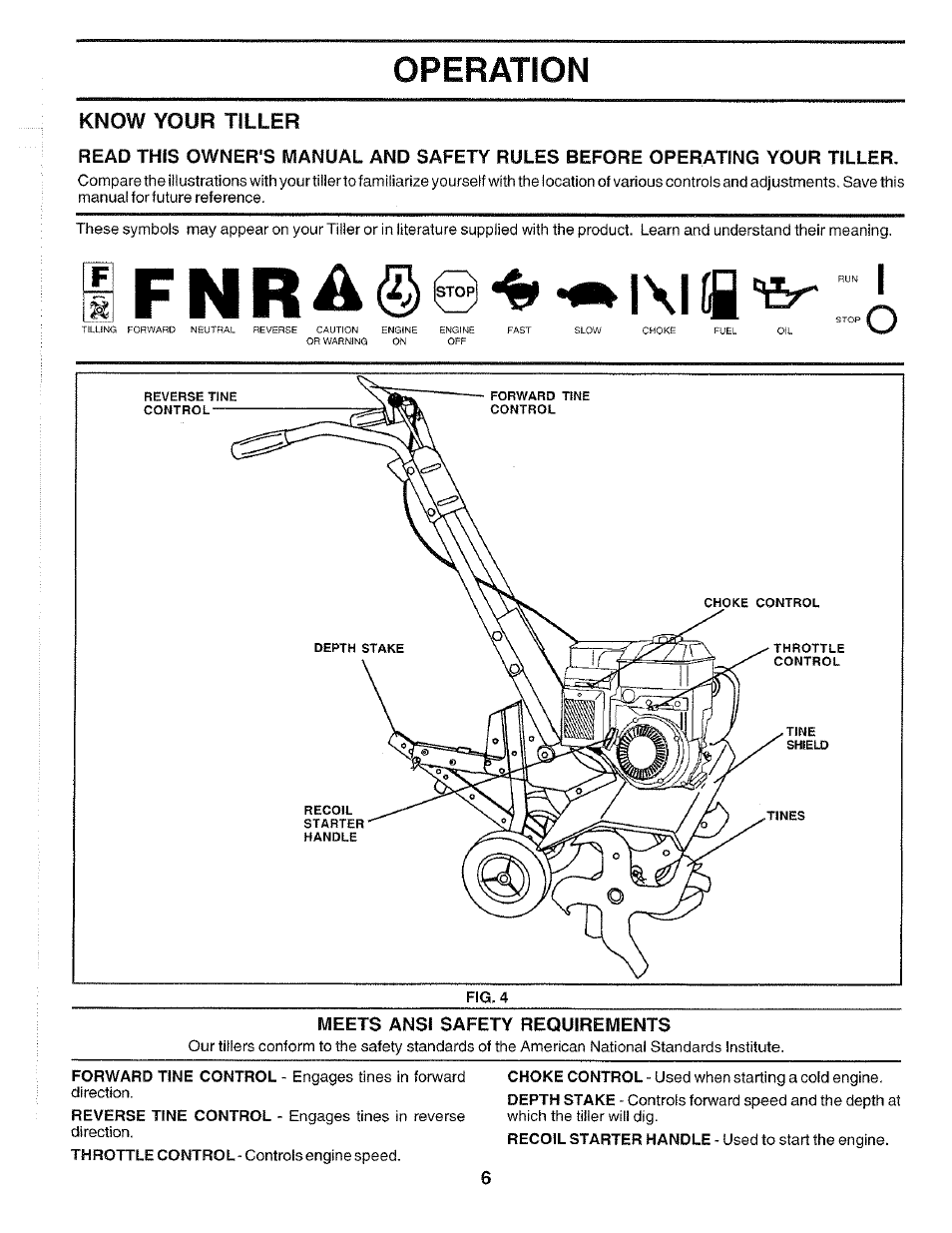 Meets ansi safety requirements, L\l ih i, Operation | F n r a | Poulan HDF550K User Manual | Page 6 / 24