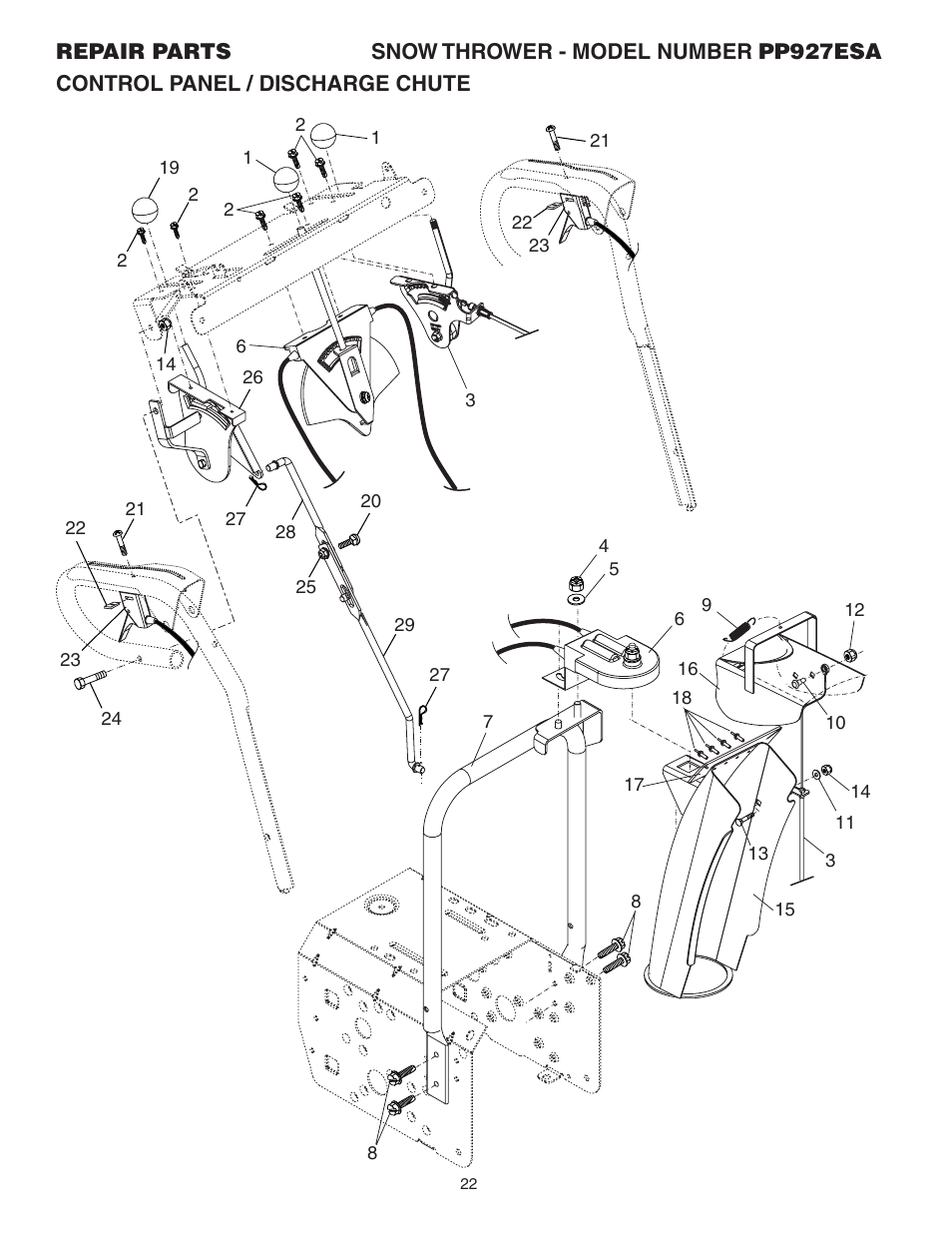 Poulan Pro PP927ESA SNOW THROWER User Manual | Page 22 / 32