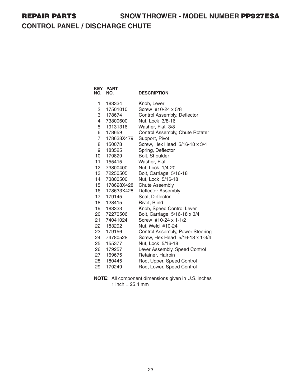 Poulan Pro PP927ESA SNOW THROWER User Manual | Page 23 / 32