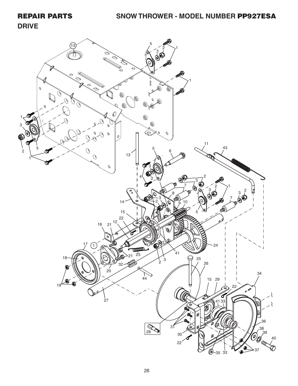 Poulan Pro PP927ESA SNOW THROWER User Manual | Page 26 / 32
