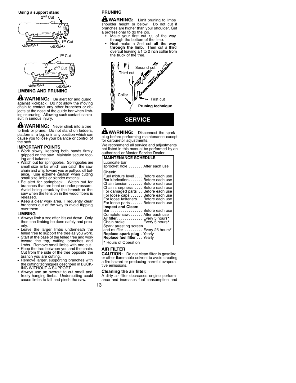 Service | Poulan 530086667 User Manual | Page 13 / 18