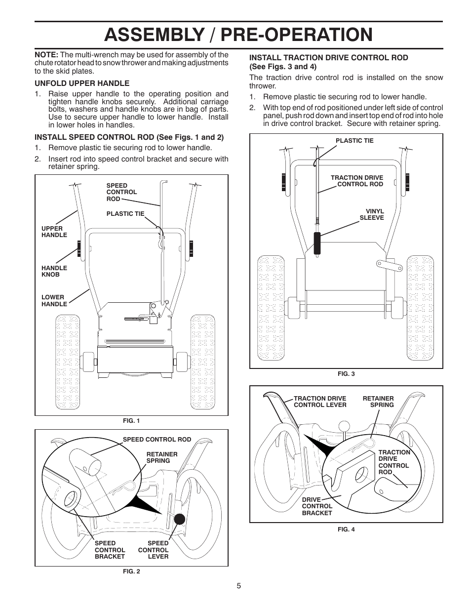 Assembly / pre-operation | Poulan 429264 User Manual | Page 5 / 44