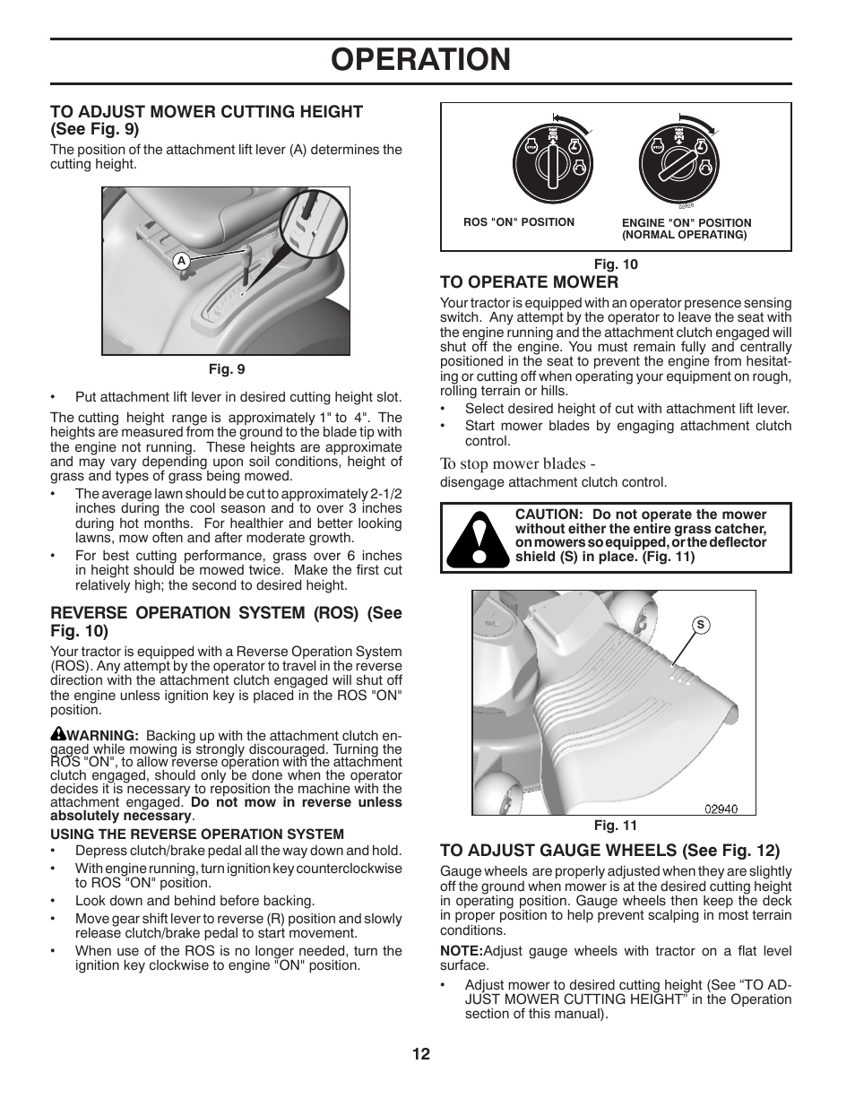 Operation | Poulan Pro PP18542 User Manual | Page 12 / 32