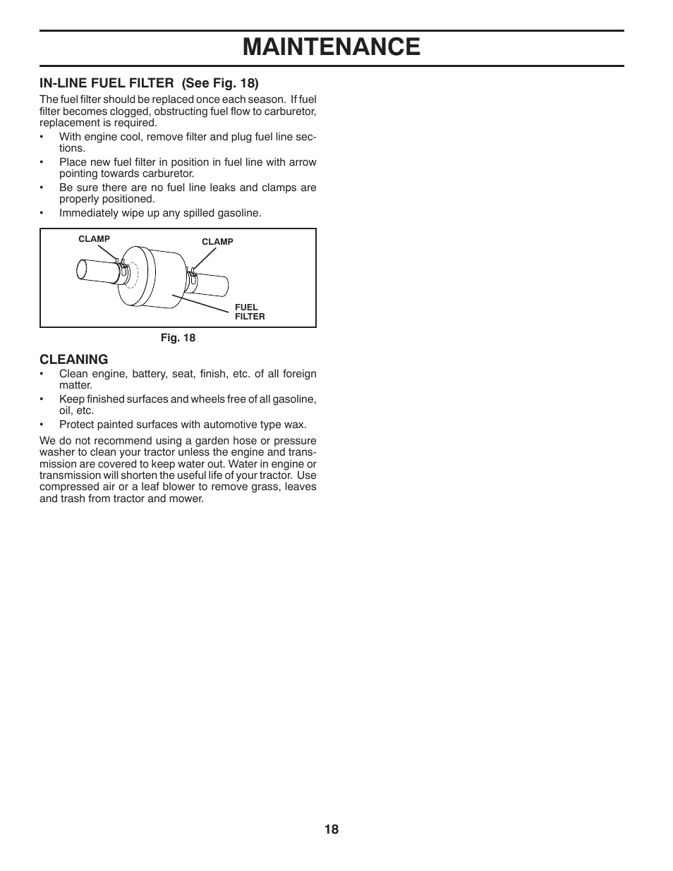 Maintenance | Poulan Pro PP18542 User Manual | Page 18 / 32