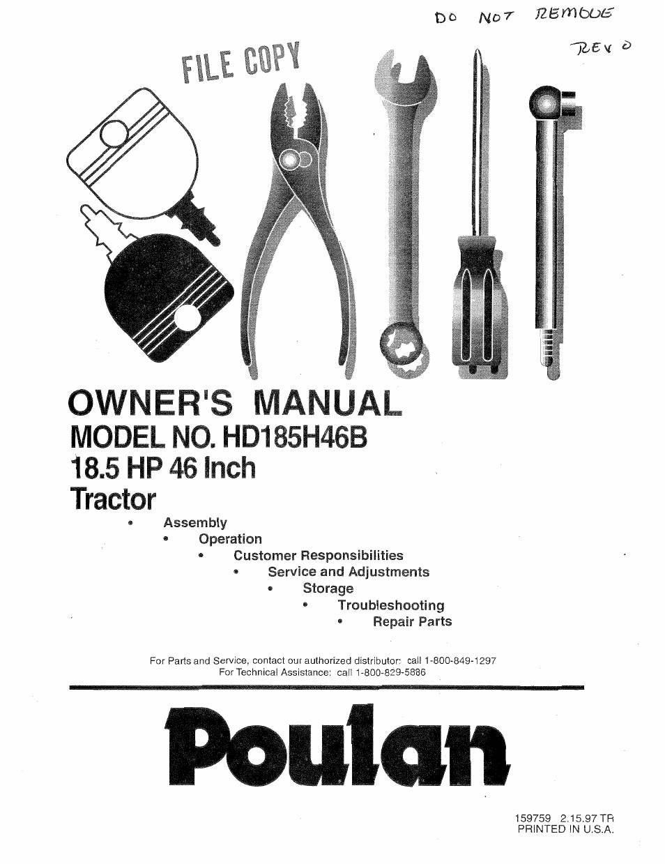 Poulan 159759 User Manual | 52 pages