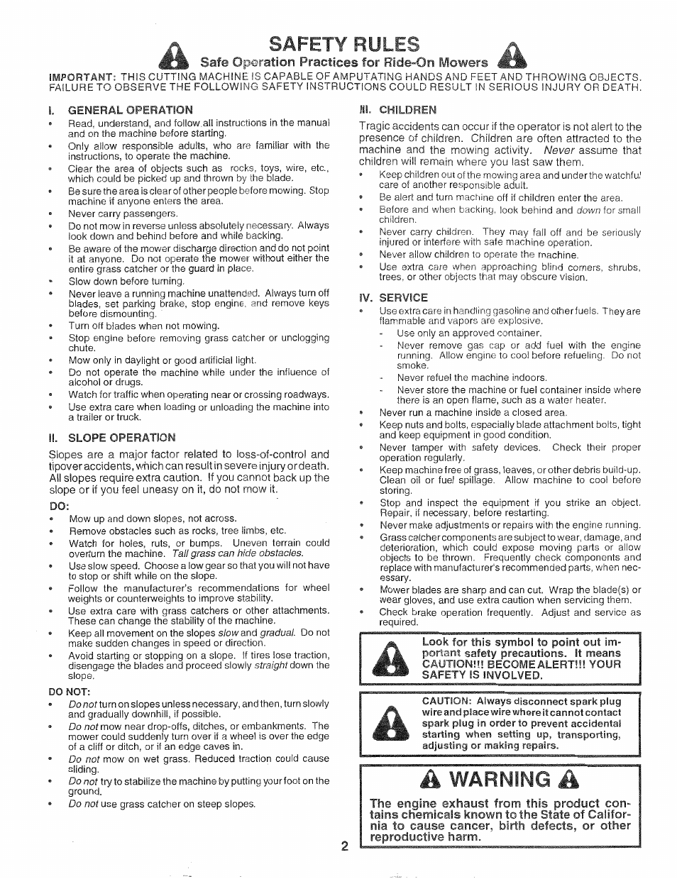 Safety rules, Warning | Poulan 159759 User Manual | Page 2 / 52