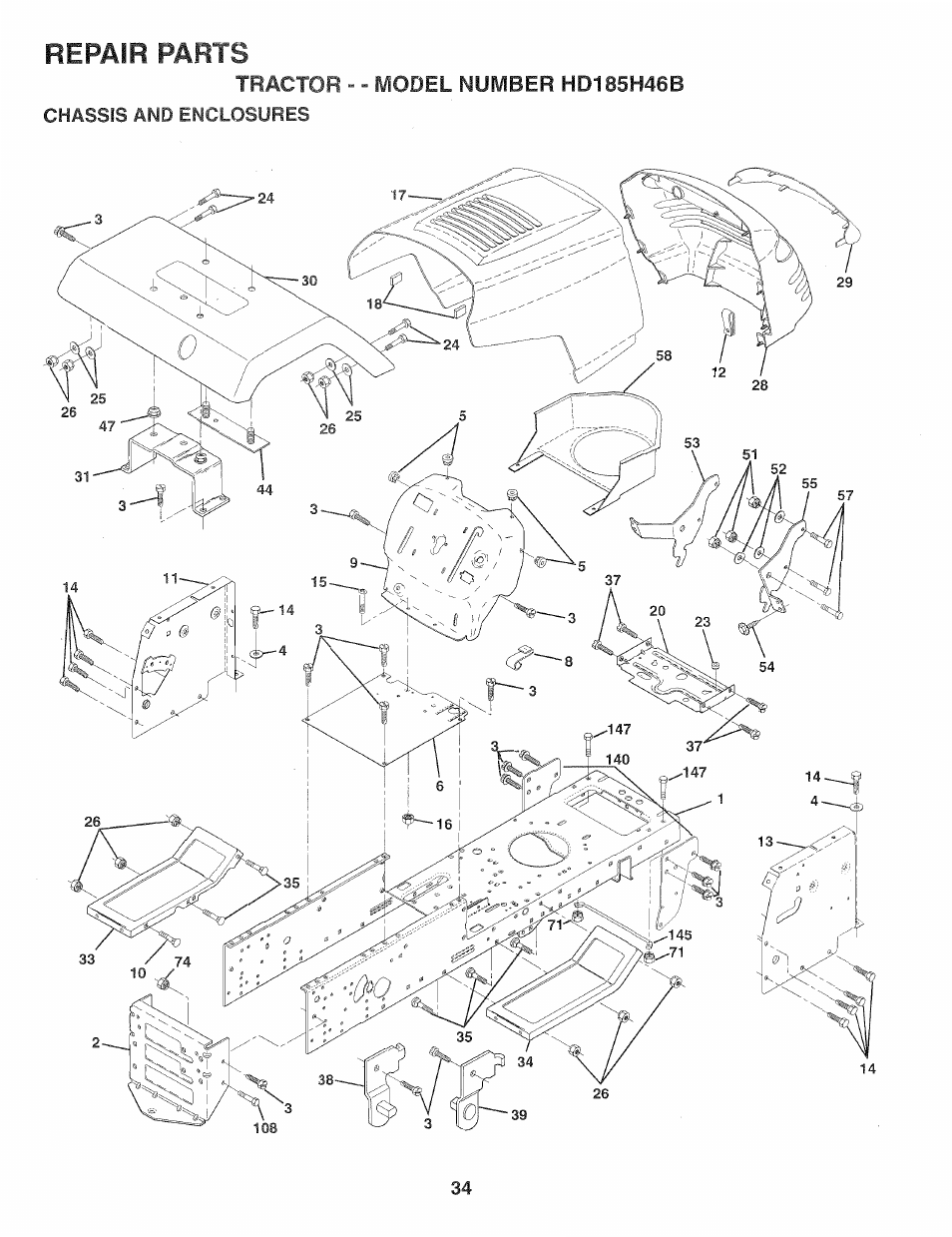 Repair parts | Poulan 159759 User Manual | Page 34 / 52