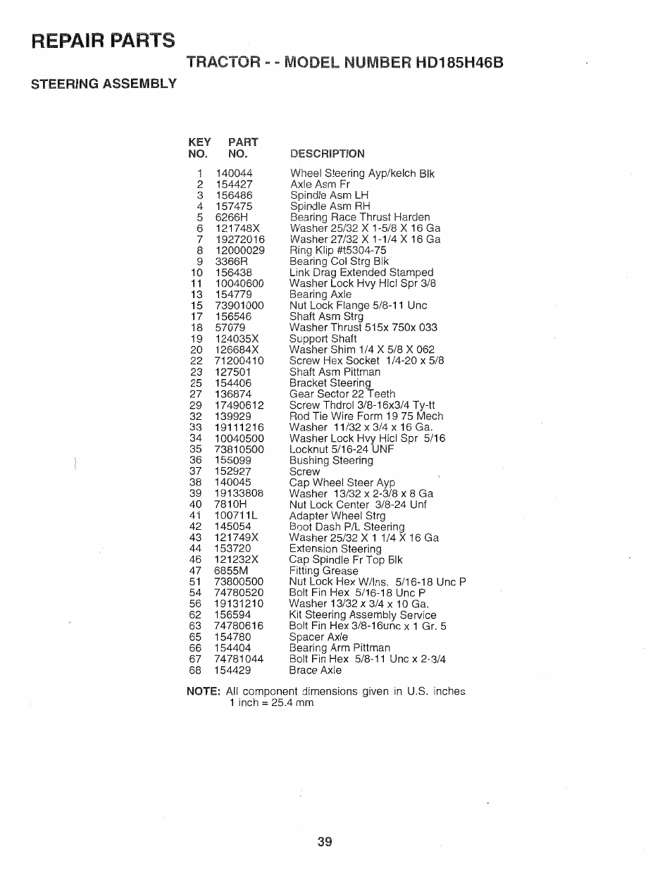 Repair parts | Poulan 159759 User Manual | Page 39 / 52