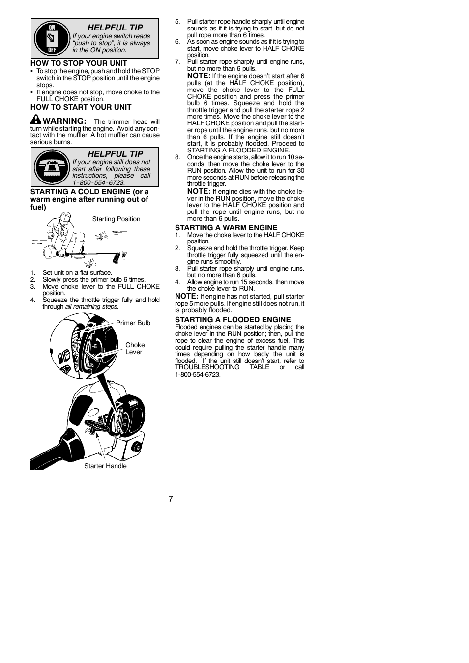 7helpful tip, Warning, Helpful tip | Poulan P2500 User Manual | Page 7 / 14