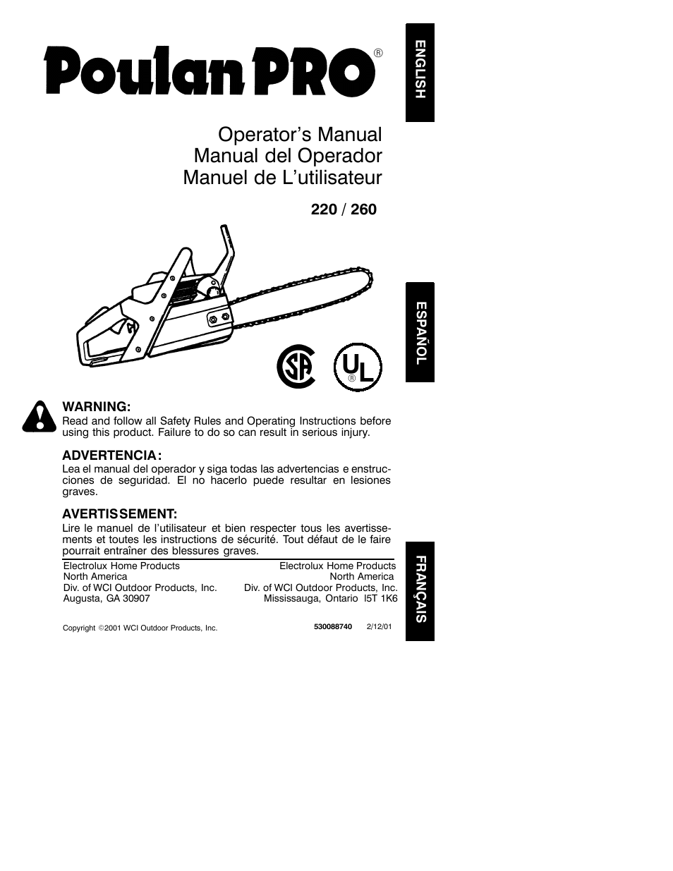 Poulan 530088740 User Manual | 17 pages