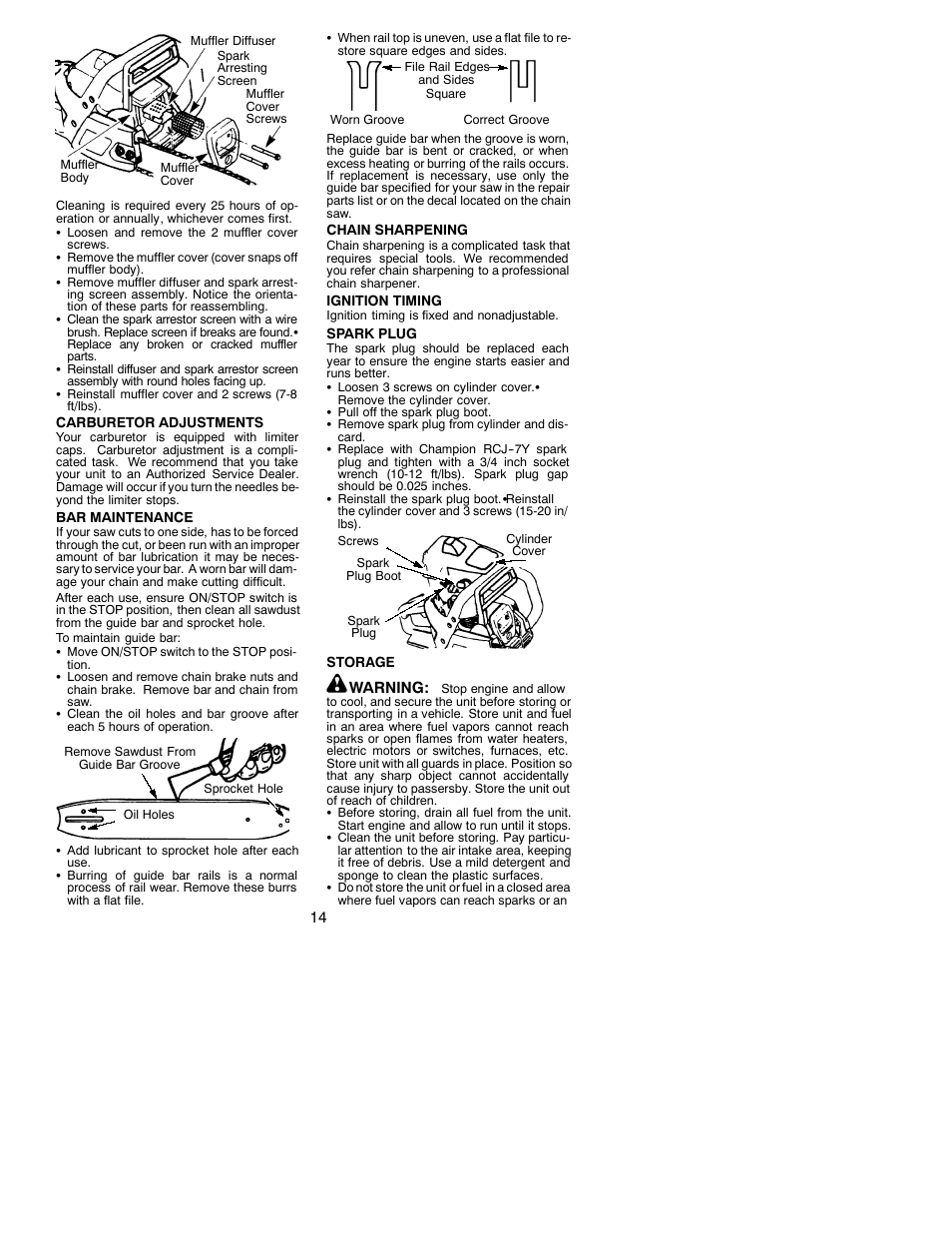 Poulan 530088740 User Manual | Page 14 / 17