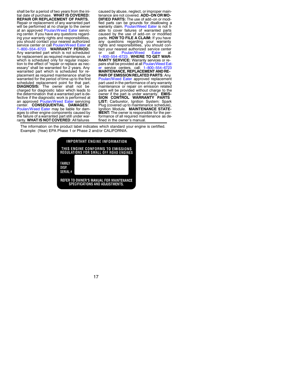 Poulan 530088740 User Manual | Page 17 / 17