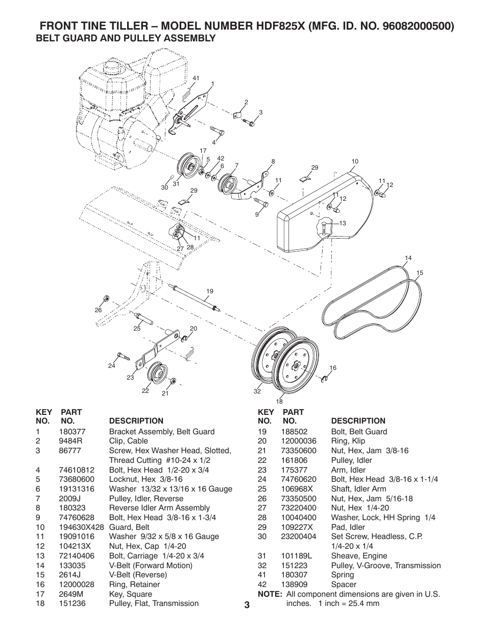Belt guard and pulley assembly | Poulan 96082000500 User Manual | Page 3 / 8