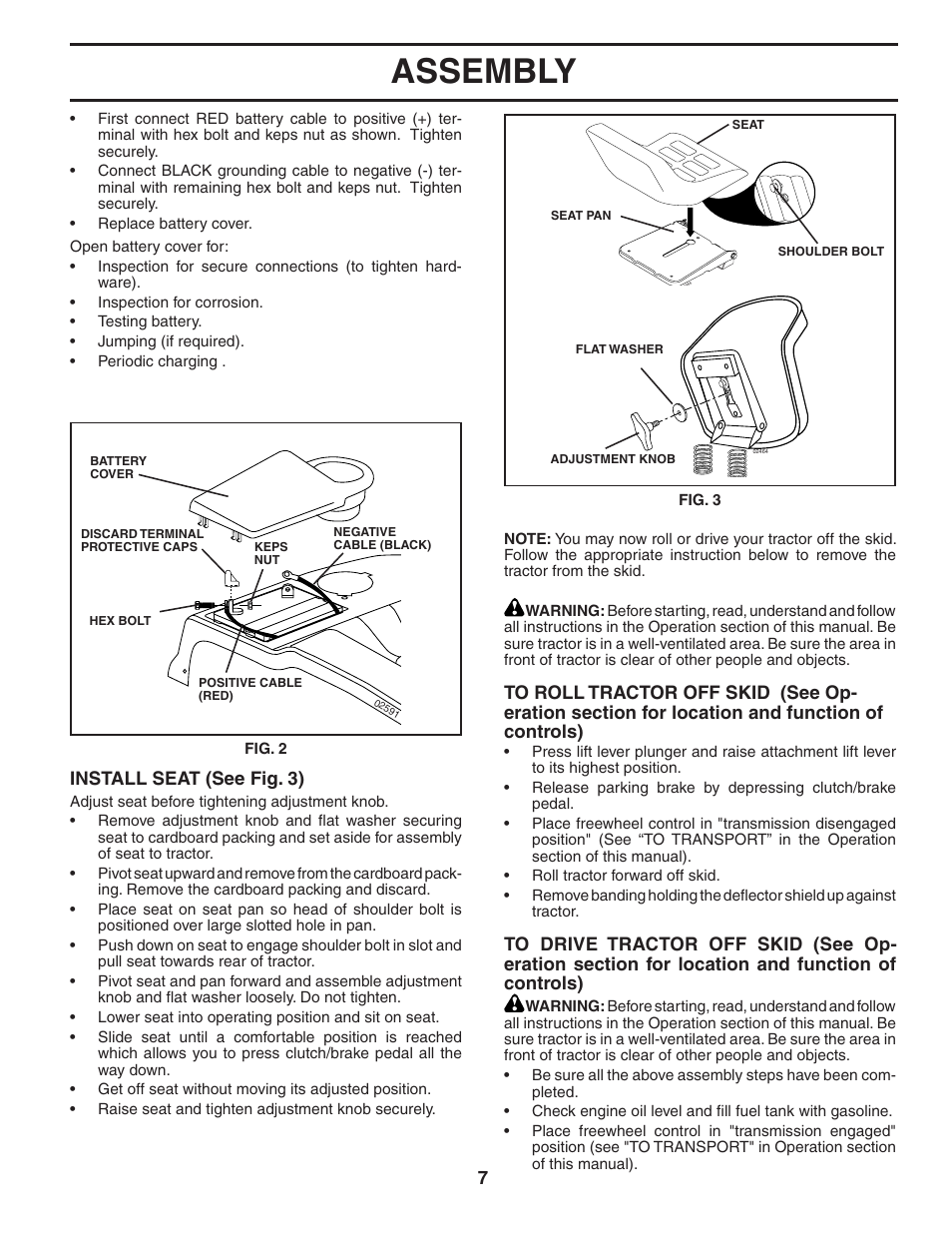 Assembly | Poulan Pro PP16H36RB LAWN TRACTOR User Manual | Page 7 / 48
