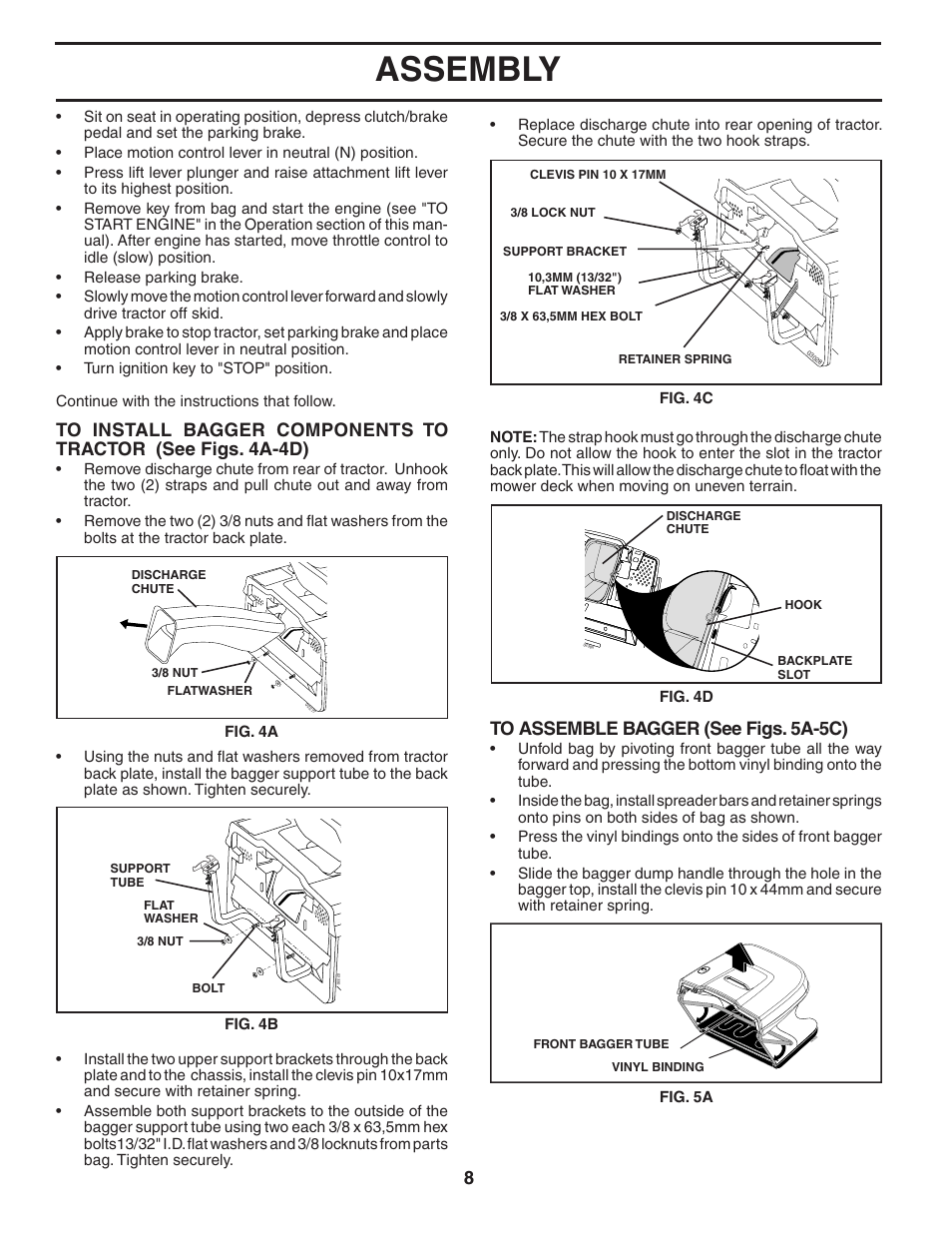 Assembly | Poulan Pro PP16H36RB LAWN TRACTOR User Manual | Page 8 / 48