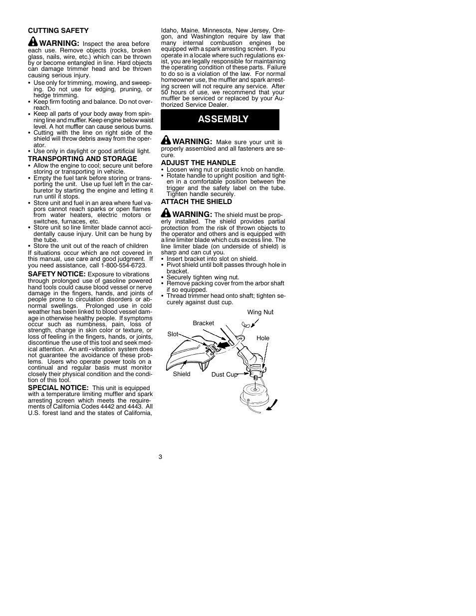 Assembly | Poulan 530088835 User Manual | Page 3 / 7